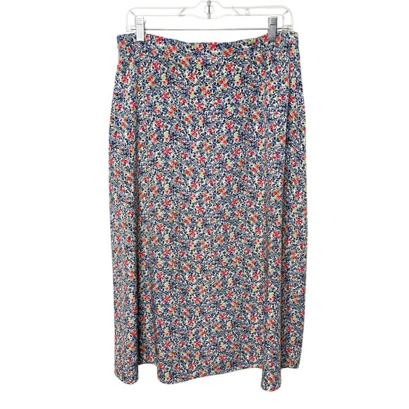 Vintage Y2K Christopher & Banks Midi Skirt Women's Size 10 Floral Print Cottage - Picture 2 of 8
